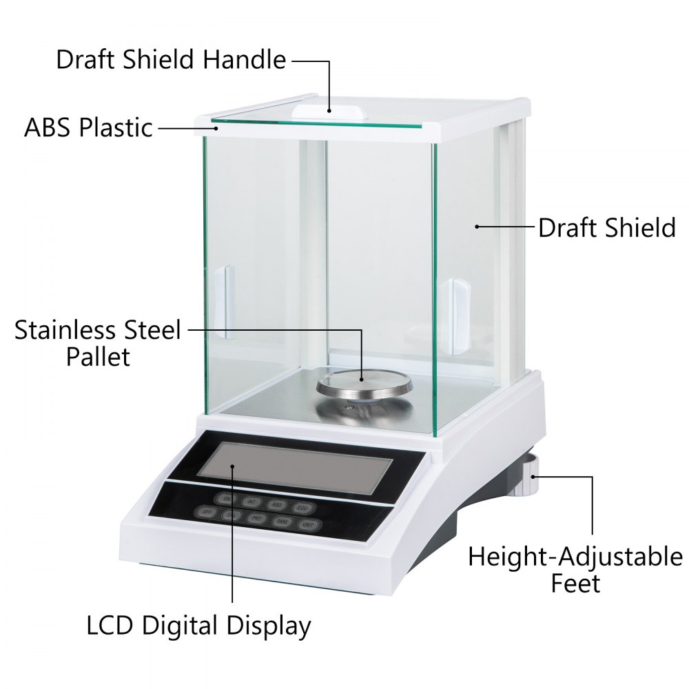 Analysenwaage Laborwaage 220 g x 0,0001 g 0,1 mg mit Windschutzscheibe Digital Precision
