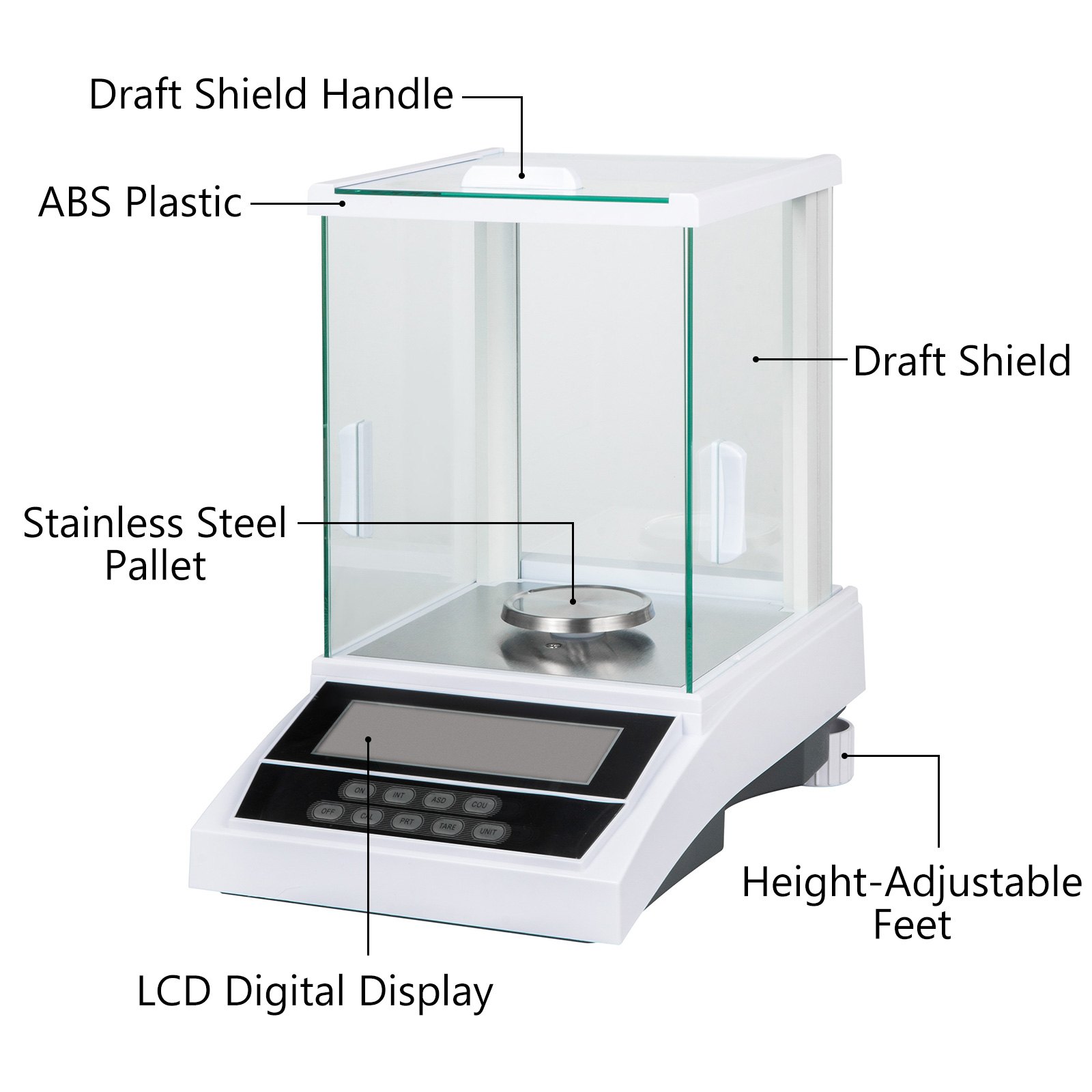 Analysenwaage Laborwaage 220 g x 0,0001 g 0,1 mg mit Windschutzscheibe Digital Precision