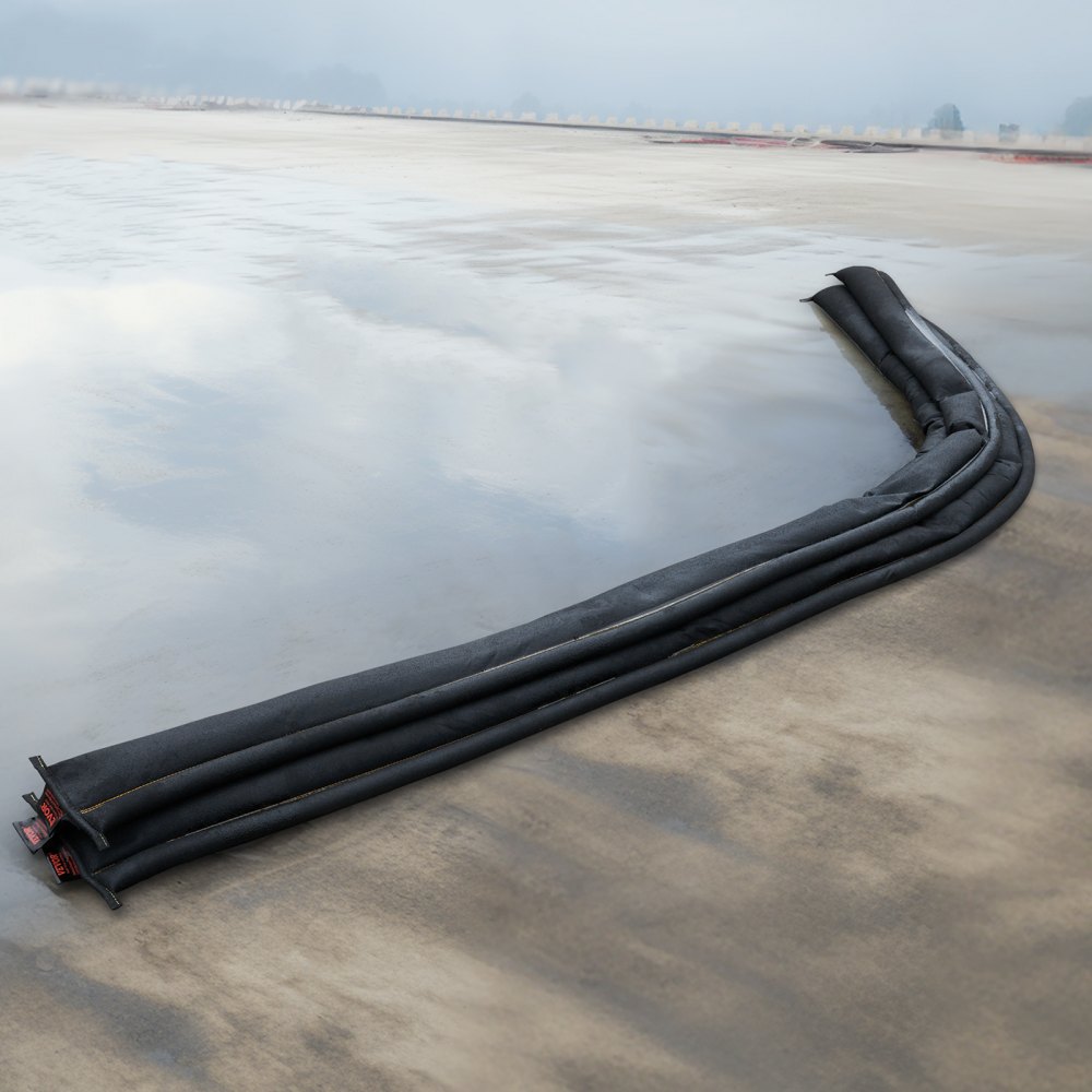 VEVOR Hochwasserbarrieren, Wasserflut-Dammbeutel, 5er-Pack, Wasserbarrieren für Überschwemmungen mit Plastikeimer, wasseraktivierte Hochwasserbarrieren für Haus, Tür, Auffahrt (3060 x 155 mm)