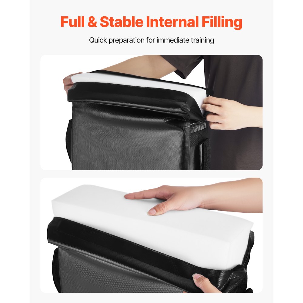 VEVOR Fußball Blocking Dummy Blocking-Pads (600 x 405 x 120 mm), Kick-Shield-Pad mit Griffen, Tackling-Dummies aus hochdichtem Schwamm, Trainingsgerät für Basketball Hockey Lacrosse Schwarz, 1 Stk.