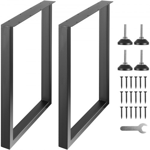 VEVOR 2er-Set Tischkufen 711mm hoch Tischgestell 454kg Tragfähigkeit Tischbeine aus Kohlenstoffstahl Möbelfüße Schwarz Tischuntergestell Ideal für Küchentische Wohnzimmerkonsolen Studio-Tische usw.