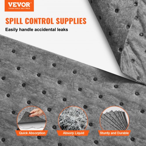 Verschüttungsabsorbierende Pads – öl-absorbierende Pads – Schwere ölabsorbierende Matte – Kann Jede Art Von öl Absorbieren, Nimmt Jedoch Kein Wasser Au(Size:19.6in×15.7in(50cm×40cm),Color:100Pcs 3mm