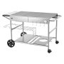 VEVOR Grillwagen Outdoor 925x595x25 mm (Tischplattengröße), Rollbarer Grilltisch mit 4 Gewürzbehältern & Rädern & Deckeln & Haken, Grillvorbereitungstisch Servierwagen für Picknick Küche Garten