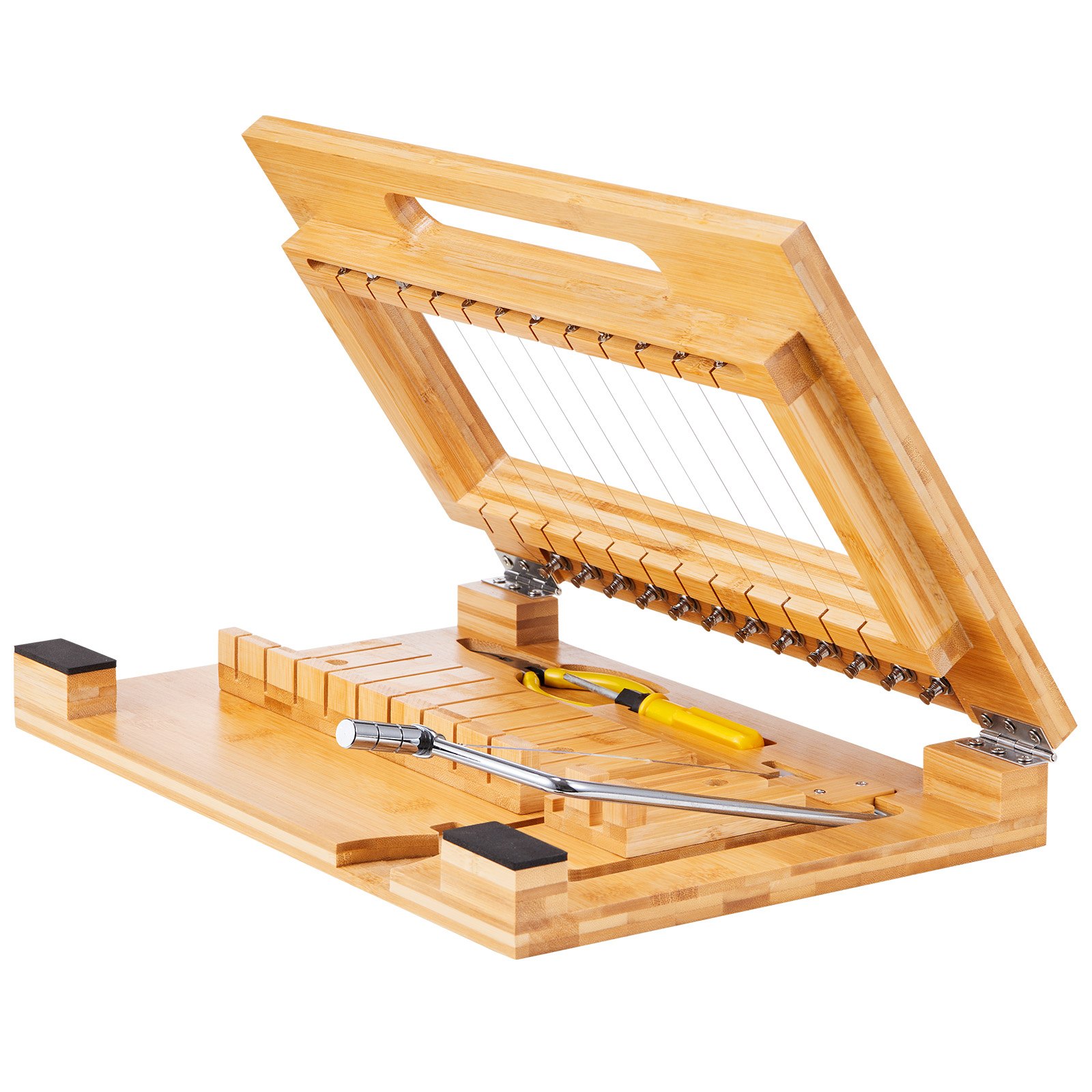 VEVOR Seifenschneider Multifunktionsseifenschneider 12 Perfekte, 2,5 cm Dicke Seifenstücke Handgefertigt Seife DIY Werkzeug 395 mm Schneiddraht, Edelstahl Seifenklingen Kerzen, Käse, Schokolade usw.