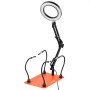 VEVOR Löthilfe Dritte Hand, Magnetische Lötstation, 4 flexible Arme, Werkzeug mit 3-facher LED-Vergrößerungslampe & rutschfester Basis, für elektronische Reparaturen, Basteln, Hobby, Heimwerken