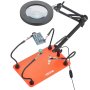 VEVOR Löthilfe Dritte Hand, Magnetische Lötstation, 4 flexible Arme, Werkzeug mit 3-facher LED-Vergrößerungslampe & rutschfester Basis, für elektronische Reparaturen, Basteln, Hobby, Heimwerken