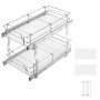 VEVOR Ausziehbarer Spülschrank-Organizer mit 2 Ebenen unter Waschbecken (304x533x385 mm) Gewürzregal Küchenregal Lagerregal Organizer für Küche Badezimmer 334x563x485 mm (Einbaumaß)