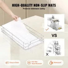 VEVOR Ausziehbarer Spülschrank-Organizer mit 2 Ebenen unter Waschbecken (305x533x381 mm) Gewürzregal Küchenregal Lagerregal Organizer für Küche Badezimmer 343x558x557 mm (Installationsgröße)
