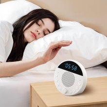 VEVOR Einschlafhilfe, White Noise Machine, 18 Musiktitel & 7-farbiges Nachtlicht, 5-in-1-Soundmaschine mit weißem Rauschen, 2 Alarmen, automatischer Abschaltfunktion & Speicherfunktion, Rauschgerät