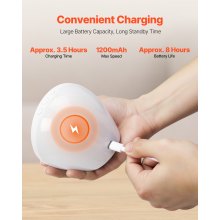 VEVOR Einschlafhilfe, White Noise Machine, 18 Musktitel, 7-farbiges Nachtlicht, 6-in-1-Soundmaschine mit weißem Rauschen & zwei Alarmen, APP, automatischer Abschalttimer & Speicherfunktion