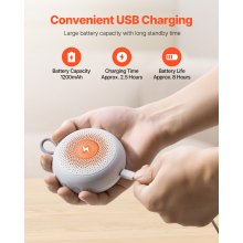 VEVOR Einschlafhilfe, White Noise Machine, 20 Musiktitel, 4-in-1-Soundmaschine mit weißem Rauschen, automatischem Abschalttimer, sanftem Ringlicht, Speicherfunktion & Kindersicherung, Rauschgerät