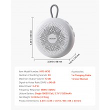 VEVOR Einschlafhilfe, White Noise Machine, 20 Musiktitel, 4-in-1-Soundmaschine mit weißem Rauschen, automatischem Abschalttimer, sanftem Ringlicht, Speicherfunktion & Kindersicherung, Rauschgerät