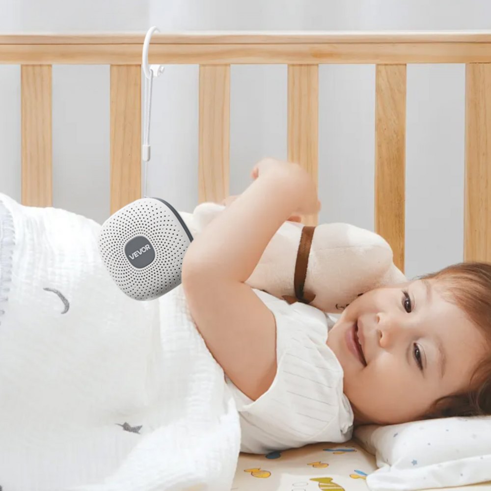 VEVOR Einschlafhilfe, White Noise Machine, 21 Musiktitel, 3-in-1 Soundmaschine mit weißem Rauschen, automatischer Abschaltfunktion, sanftem Ringlicht & Speicherfunktion, Rauschgerät