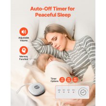 VEVOR Einschlafhilfe, White Noise Machine, 21 Musiktitel, 3-in-1 Soundmaschine mit weißem Rauschen, automatischer Abschaltfunktion, sanftem Ringlicht & Speicherfunktion, Rauschgerät