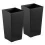 VEVOR Pflanztopf 300x300x550 mm 2er-Set, Blumentopf, Blumenkübel, PP-Pflanzgefäß, Planzkübel, Pflanzkasten mit Innentopf, Geeignet für Zimmer- & Gartenpflanzen, Schwarz
