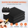 VEVOR Akustikschaumstoff Akustikpaneele, 80er-Set 300x300x25mm, hochdichte schalldichte Wandplatten, feuerfeste Akustikplatten, Akustikschaumstoff-Matten für Studiowände und -decken, schwarz