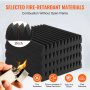VEVOR Akustikschaumstoff Akustikpaneele, 50er-Set, 30x30x5cm, hochdichte schalldichte Wandplatten, hitzebeständige Akustikplatte, Akustikschaumstoff-Matten für Studiowände & -decken, schwarz