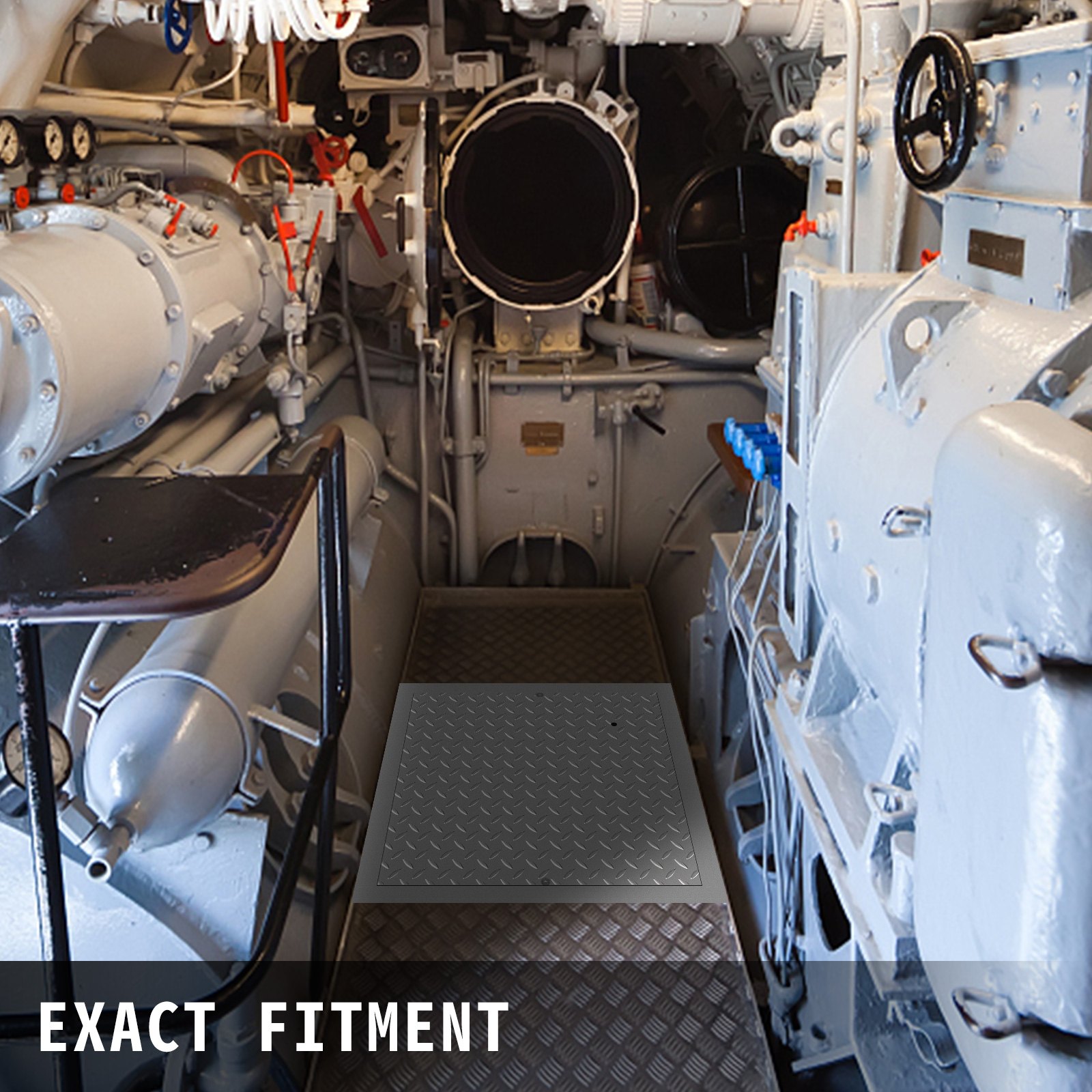 VEVOR Stahl Schachtabdeckung begehbar Silber Öffnungsgröße 50x50 cm, Schachtdeckel quadratisch eckig mit rahmen Gesamtrahmengröße 57x57 cm, Riffelblech hochwertig Verzinkte Stahlplatte