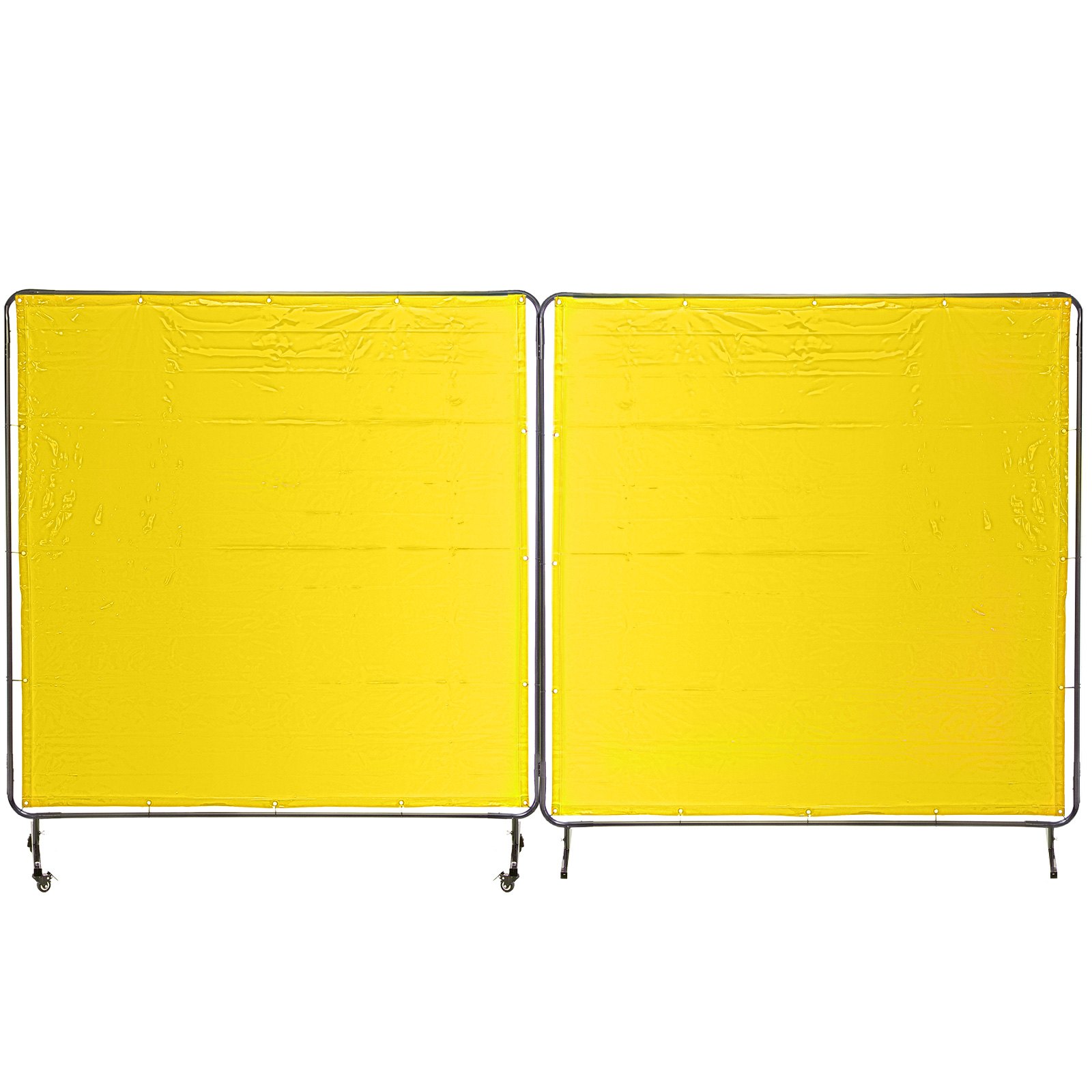 VEVOR Vinyl Schweißvorhang Schweißschutzvorhang 3 Tafel 6'x6' Flammhemmend Gelb