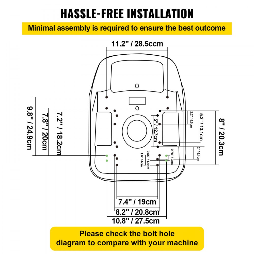 VEVOR Traktorsitz Schleppersitz 46 x 52,7 x 39,3 cm Schmalspursitz, Gelb Gabelstaplersitz KL12, Schubmaststapler PVC & Schwamm & Stahl Material Minibagger, Aufsitzmäher für Rasenflächen & Landschaften