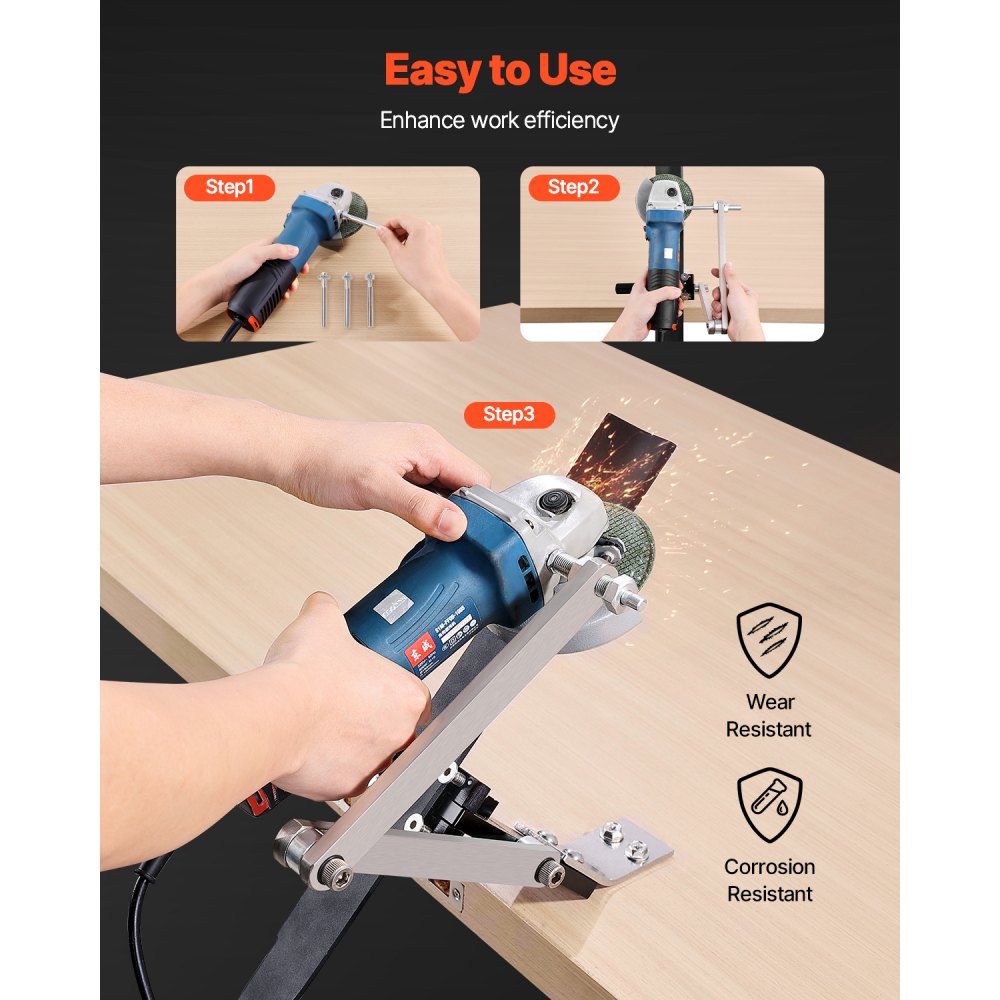 VEVOR Lawn Mower Blade Sharpener & Leveler, 15°-45° Blade Sharpener for Lawn Mowers with 4 Adapter Pins, Ball Bearings & 25 mm Enlarged Handle, for Use with Angle Grinders