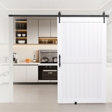 VEVOR Schiebetür im Scheunenstil mit Hardware-Kit 1219x2134mm Schiebetürsystem