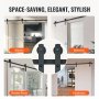 VEVOR 244cm Schiebetürbeschlag I-förmig Schiebetürsystem mit 2-teiligen Schienen 150kg Tragfähigkeit Laufschiene Ideal für Schiebetüren mit Türstärke von 32-45mm, Türbreite von 1,12-1,32m