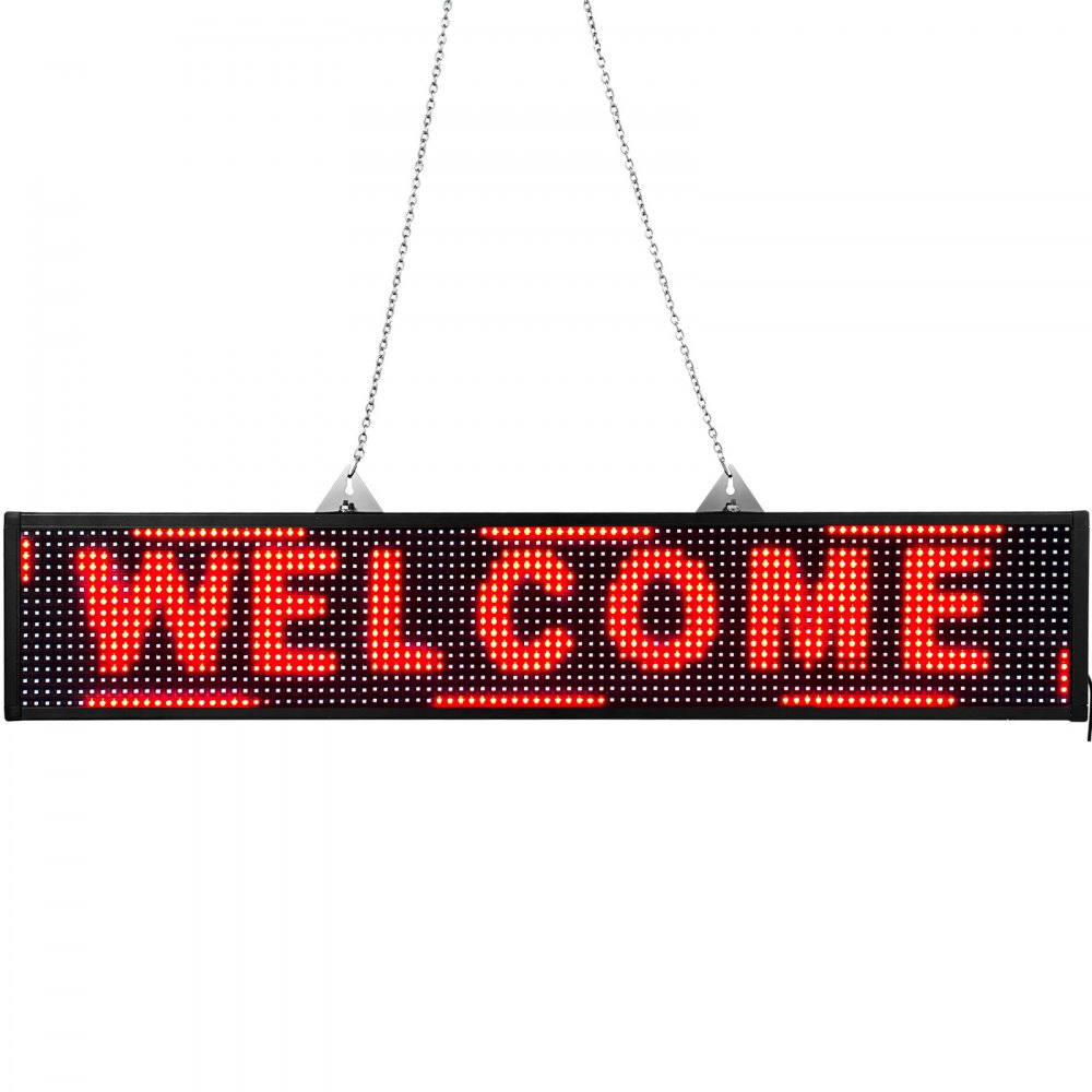 Vevor Led-laufschrift Led-lauftext Werbetafel 100x20cm Wifi Programmierbar Rot