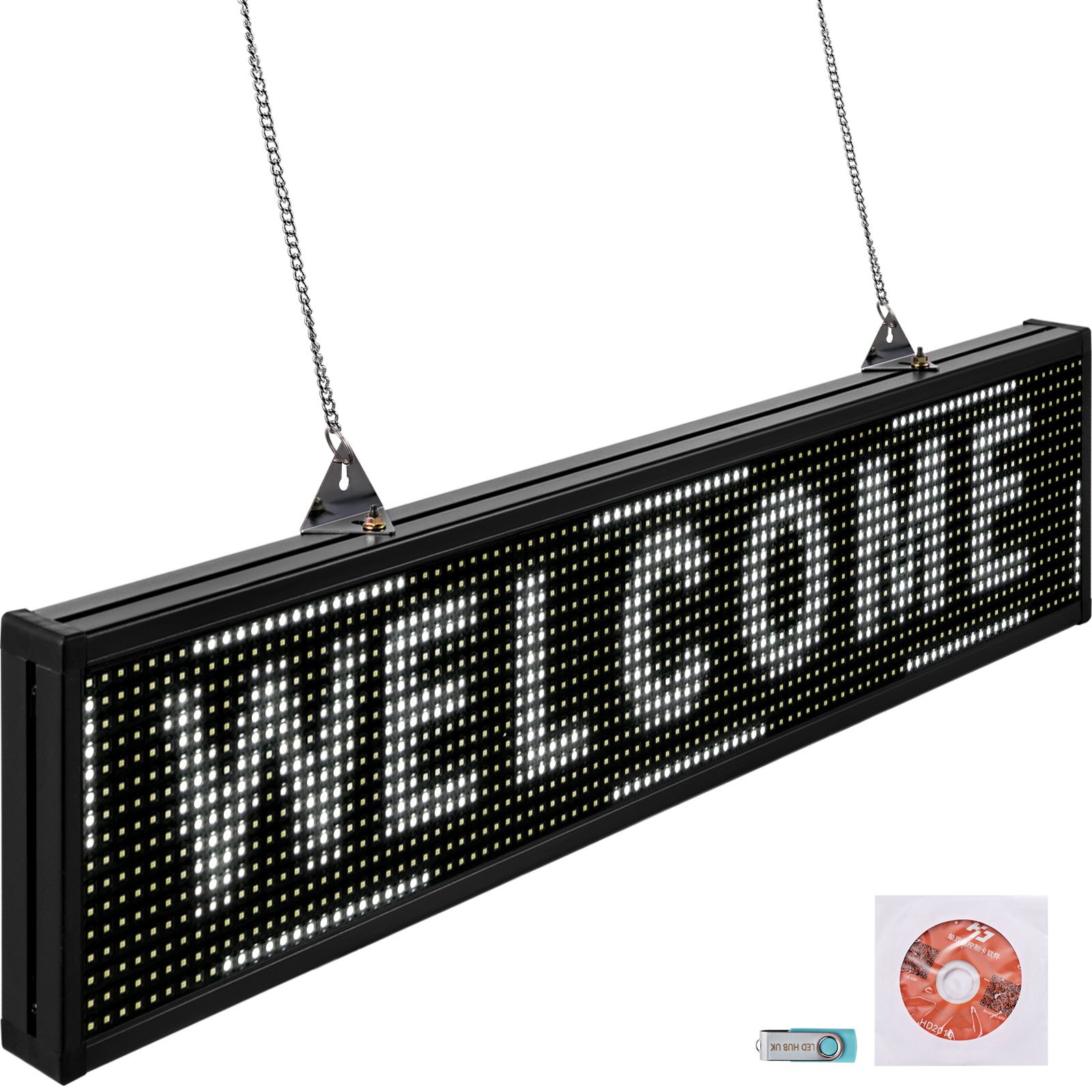Vevor Led-laufschrift Lauftext Werbetafel 100x20cm Wifi Programmierbar Schild