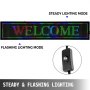 VEVOR 40 x 8 Zoll LED-Scrolling-Schild Farbe 10 mm LED-Leuchtschild LED digitales Abzeichen Scroll-Anzeigetafel Programmierbar Ladenschild Werbetafel