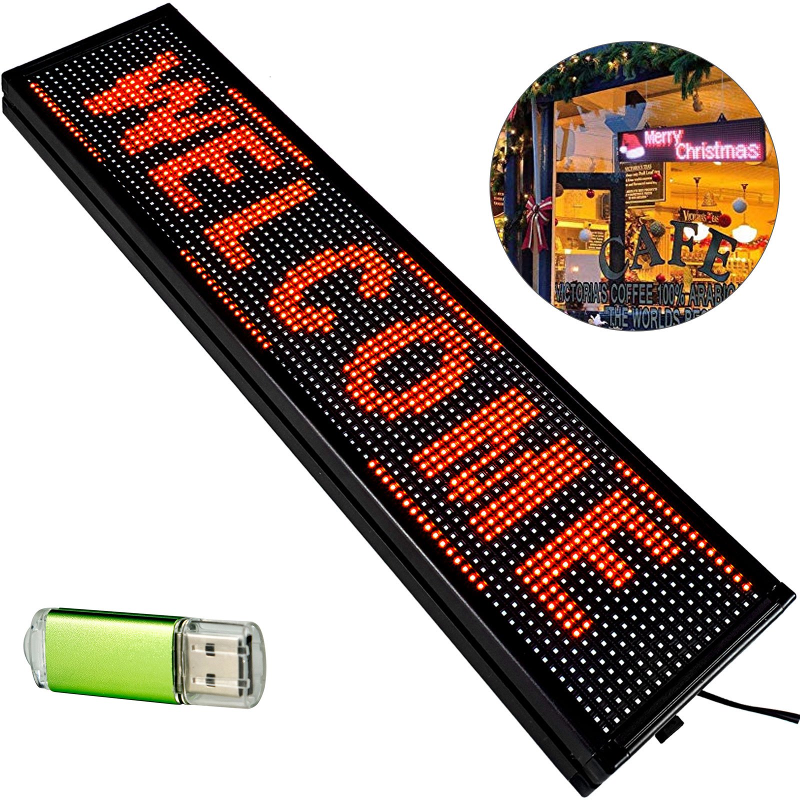 Led Leuchtschild Open Werbung Tattoo Leuchtreklame 40x8 Zoll Rot 101x20cm