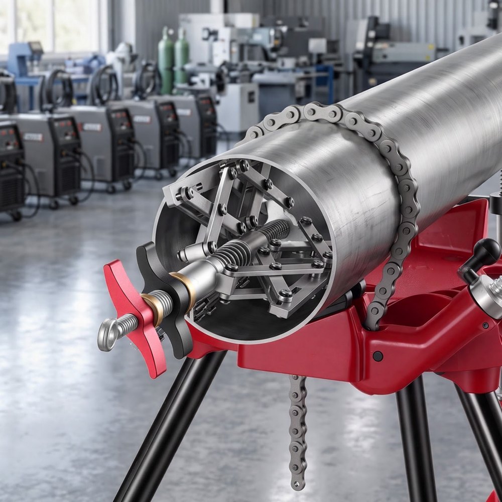 VEVOR Internes Rohrausrichtungswerkzeug Rohrklemme für 101,6-203,2mm Rohre, Rohrausrichtungsschelle für Präzise Zentrierung & Befestigung, Stahlkonstruktion, mit 2 Klemmensätzen & Manuellem Drehknopf