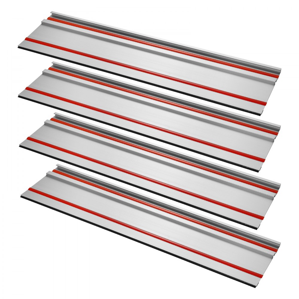 VEVOR Führungsschiene für Tauchsägen, 700x180 mm, 4er-Set Schienen aus extrudiertem Aluminium und 3 Verbindungsstücken, kompatibel mit Tauchsägen von Makita, Festool und WEN, für Holzbearbeitung