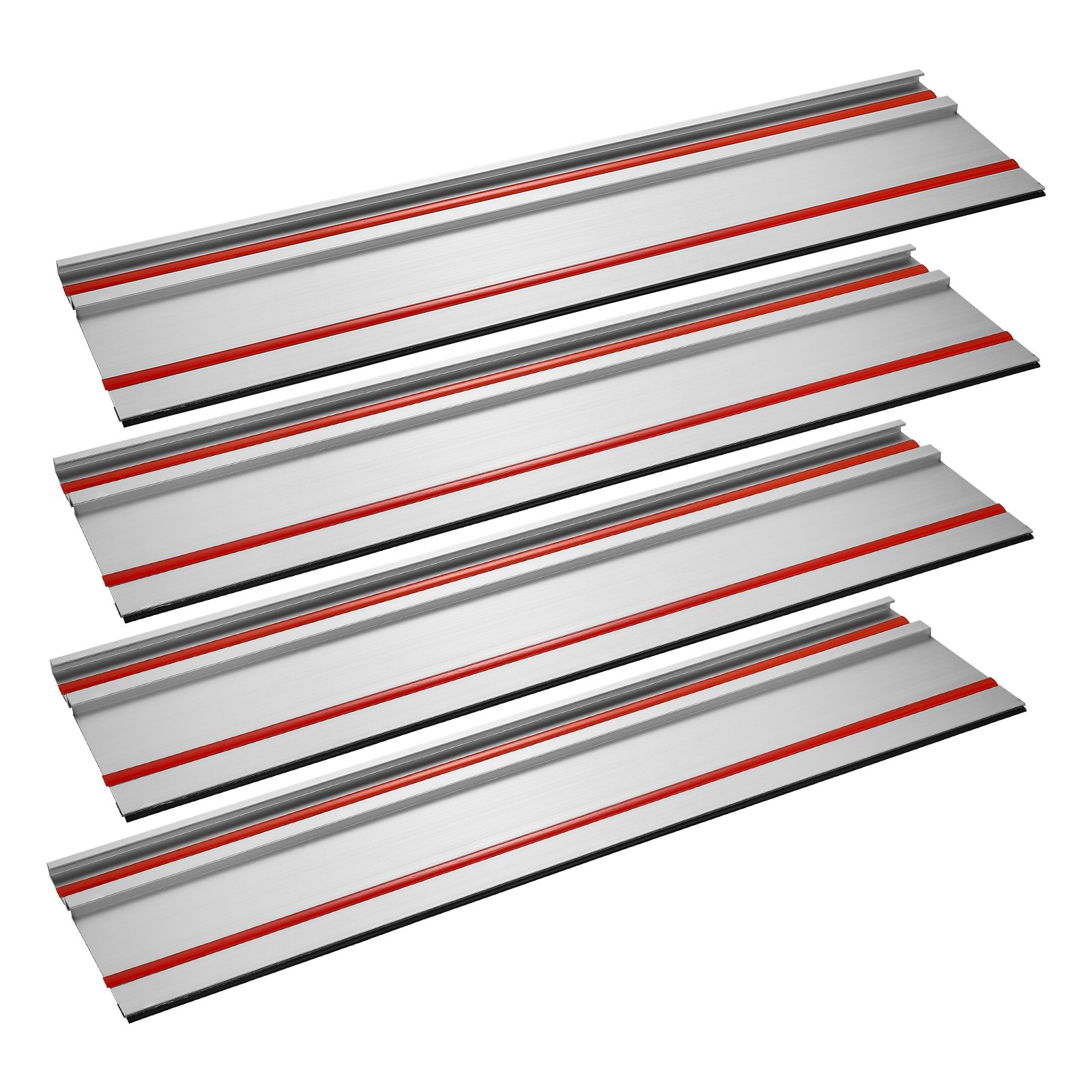 VEVOR Führungsschiene für Tauchsägen, 700x180 mm, 4er-Set Schienen aus extrudiertem Aluminium und 3 Verbindungsstücken, kompatibel mit Tauchsägen von Makita, Festool und WEN, für Holzbearbeitung