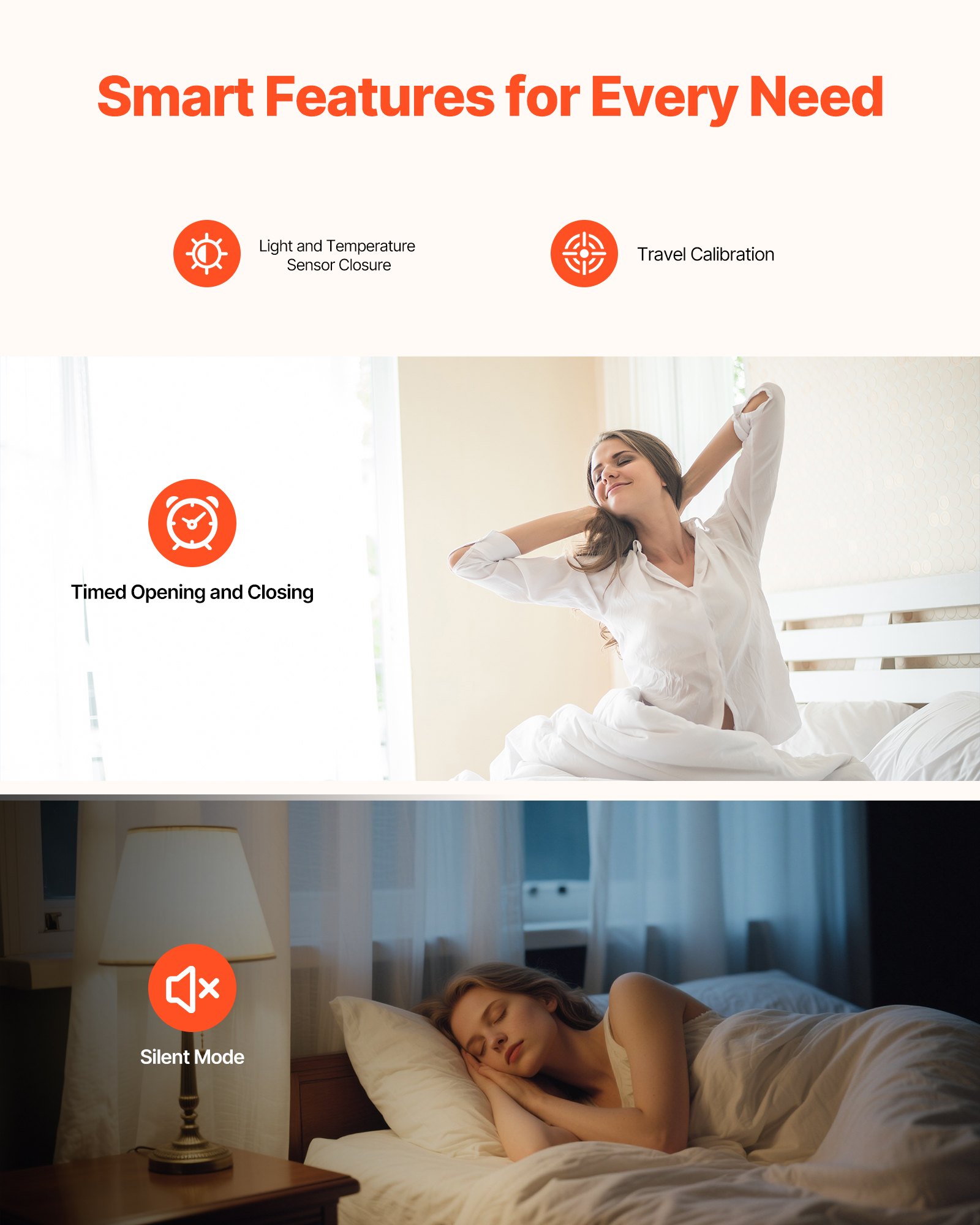 VEVOR automatischer Vorhangöffner 2 Stk. (App & Fernbedienung & Sprachsteuerung) Gardinenöffner, kompatibel mit Alexa & Google Home, mit Lautlosmodus & Timer, für Raffrollos U-/I-Schienen
