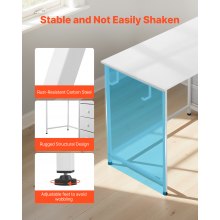 VEVOR Computertisch Bürotisch Schreibtisch (120 x 50 cm Tischplatte), moderner Arbeitstisch mit Stoffschubladen & 99 kg Tragkraft & Aufbewahrungshaken für Homeoffice Arbeitszimmer Wohnzimmer, Weiß