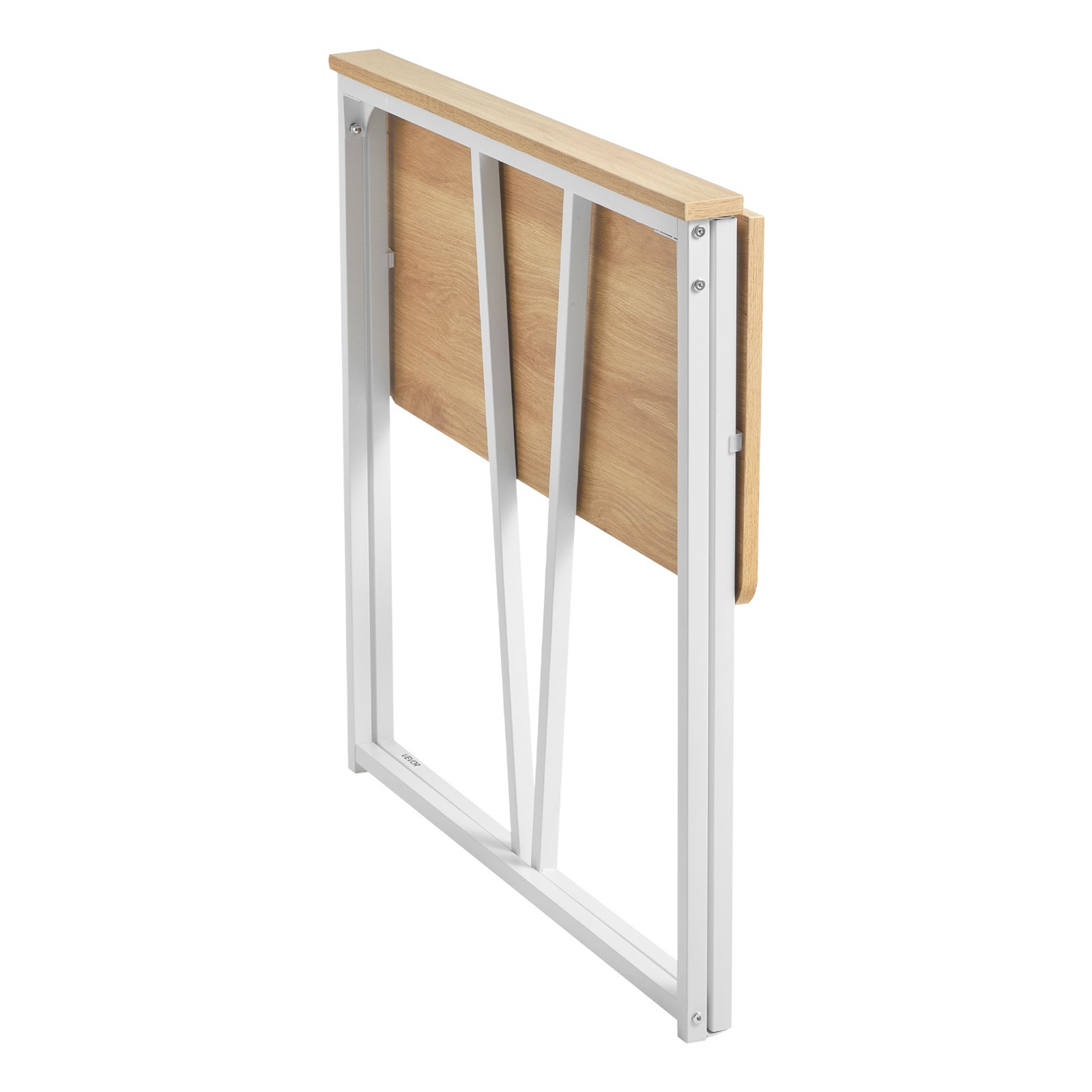 VEVOR kleiner Klappschreibtisch Schreibtisch faltbar 80 x 48 cm (Tischplatte), platzsparender Computertisch mit Aufbewahrungshaken, Bürotisch mit 68 kg Tragkraft Eiche für kompakte Räume Homeoffice