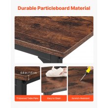 VEVOR Computertisch Bürotisch Schreibtisch (160 x 60 cm Tischplatte), moderner Arbeitstisch mit Metallrahmen & 68 kg Tragkraft für Homeoffice Arbeitszimmer Schlafzimmer Wohnzimmer, Braun Schwarz