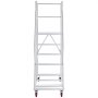 VEVOR 6-Stufige Rolltreppe Mobile Lagertreppe Lagerleiter 500kg Tragkraft, Rollleiter für Lager Fabrik Supermarkt & Bibliothek, Stahlkonstruktion, mit Handläufen, Rutschfesten Pedalen & Bremsrollen