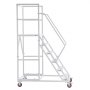 VEVOR 6-Stufige Rolltreppe Mobile Lagertreppe Lagerleiter 500kg Tragkraft, Rollleiter für Lager Fabrik Supermarkt & Bibliothek, Stahlkonstruktion, mit Handläufen, Rutschfesten Pedalen & Bremsrollen
