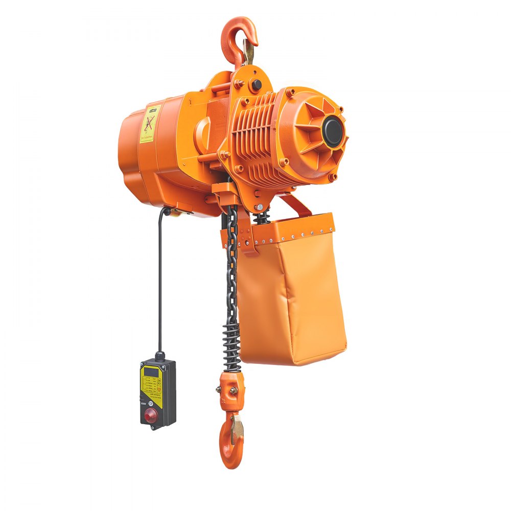 VEVOR Elektrischer Kettenzug 2000 kg, 6 m Hubhöhe, Dreiphasig-Brückenkran mit 100 m Funkfernbedienung, G100-Kette & Notstopp, Elektrokettenzug für Fabriken, Lagerhallen, Garagen