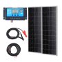 VEVOR 200W Solarpanel 2er-Set 12V monokristallinen Solarmodul plus Laderegler 16,66A Solaranlage Umwandlungsrate von 23 % Kompatibel mit AGM-, GEL-, FLD-, LI-Batterien Ideal für Wohnmobile Yachten Zuh