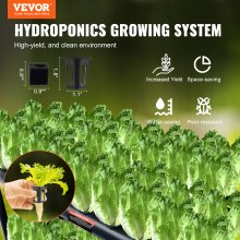 VEVOR Hydrokultur-Anbausystem, 72 Standorte, 2 Schichten, dunkelgraue PVC-Rohre, Hydrokultur-Anbauset mit Wasserpumpe, Timer, Körben und Schwämmen für Obst, Gemüse, Kräuter