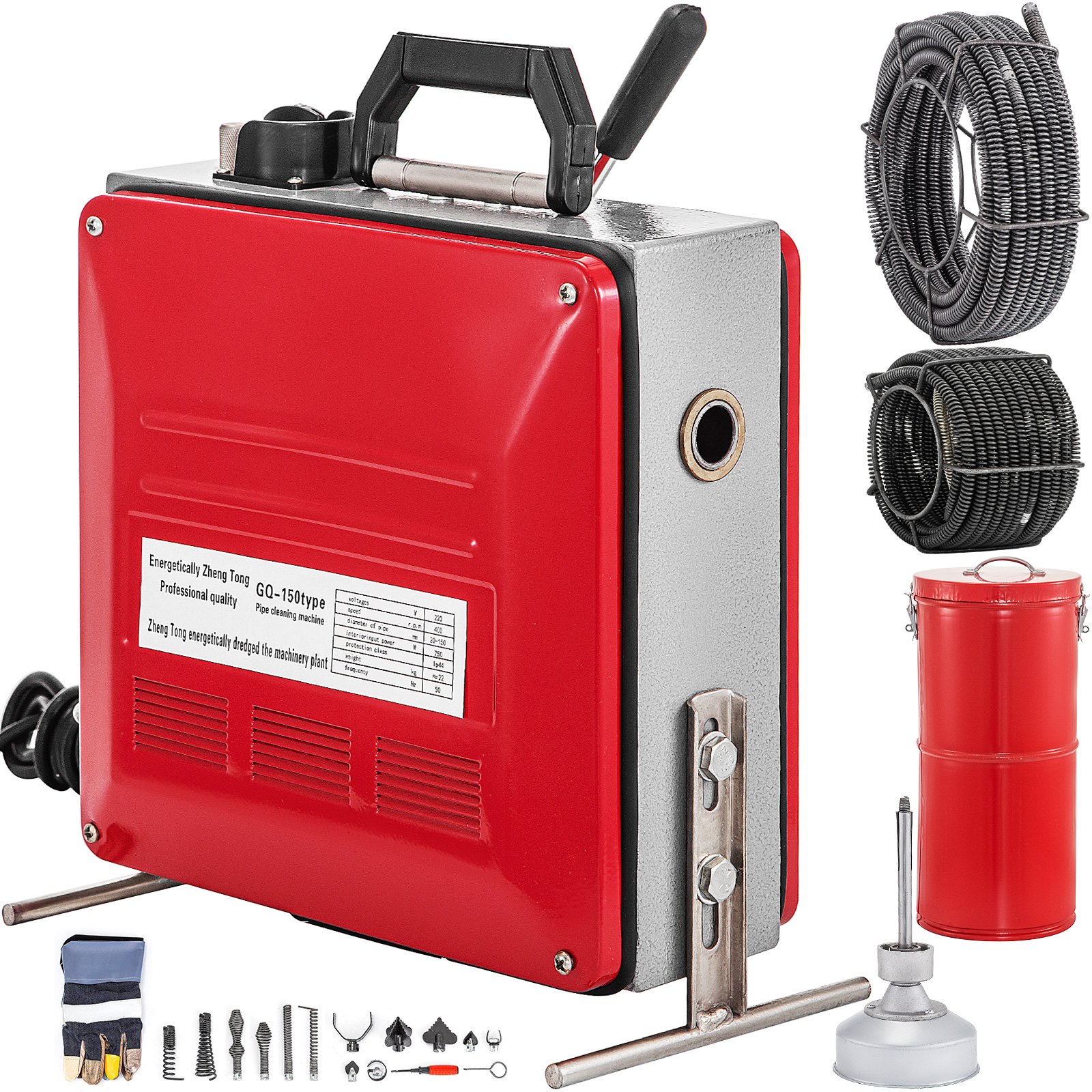 Rohrreinigungsgerät 690w Rohrreinigungsmaschine 20mx16mm 20mx22mm Spirale Set