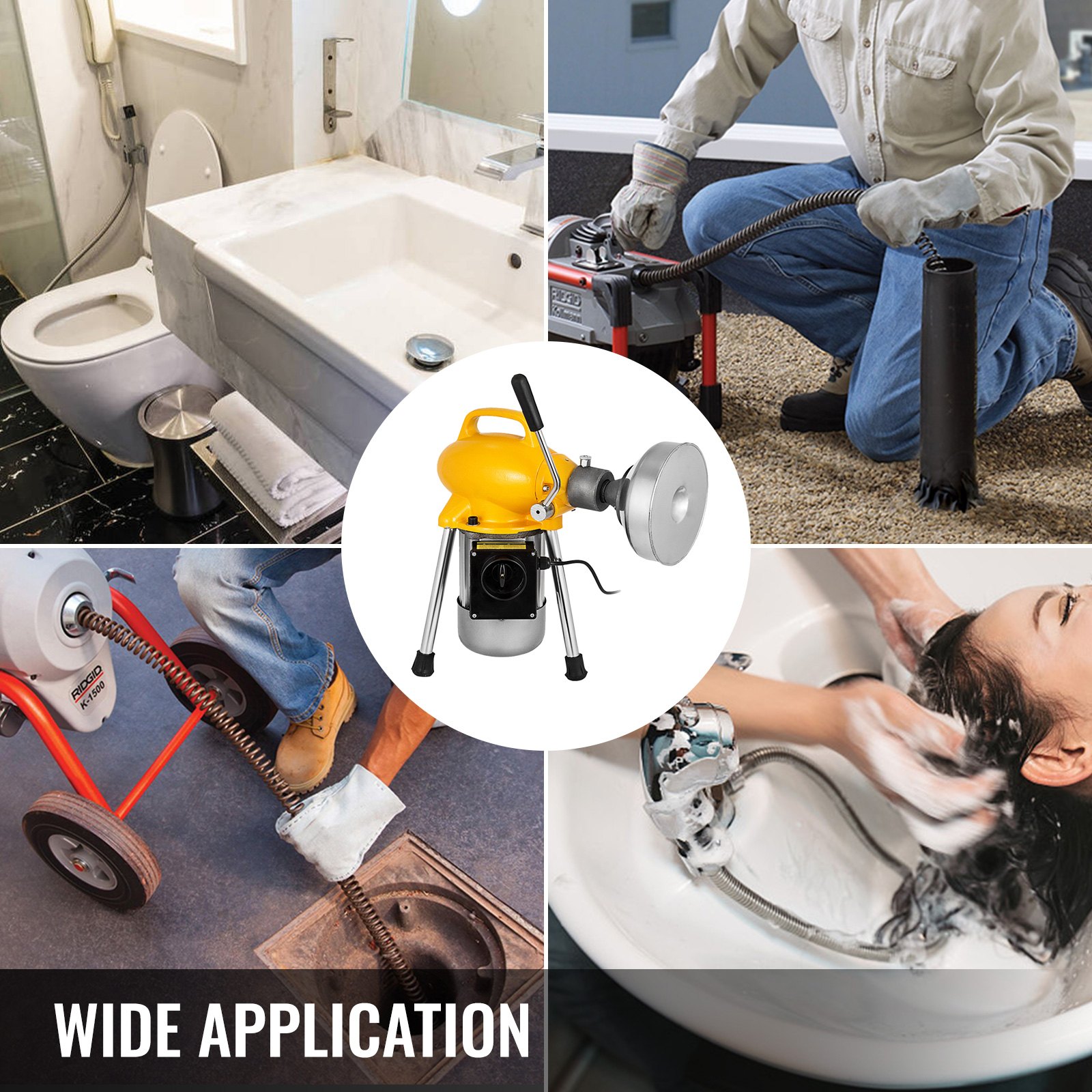 20-100mm Rohrreinigungsmaschine 500 Watt Rohrreinigungsgerät 20mx16mm Spirale