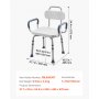 VEVOR Swivel Shower Chair with Arms and Back, 180 kg Load Heavy Duty Bench Seat for Inside Shower Stall and Bathtub, Height Adjustable Bathroom Bath Tub Seat for Adults, Seniors, Elderly and Disabled