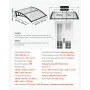 VEVOR Awnings for Door Entrance, 38 x 40 in, Exterior Front Door Window Awnings with Drainage & ABS Bracket, Rain Snow Sun Protection, Overhang Polycarbonate Door Canopy for Porch Patio, Clear