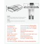 VEVOR Vordach für Haustür 965x1987 mm, Pultbogenvordach, Pultvordach mit Entwässerung & ABS-Halterung, Regen-, Schnee- & Sonnenschutz, Polycarbonat-Türüberdachung für Veranda & Terrasse, Transparent