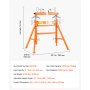 VEVOR Rohrständer mit Rollenkopf 1134kg Tragkraft Rohrstütze für 51–914mm, Rohrbock für Schweißen Metallverarbeitung & Holzbearbeitung, Kohlenstoffstahl, 86-132cm Höhenverstellbar, Faltbar & Tragbar