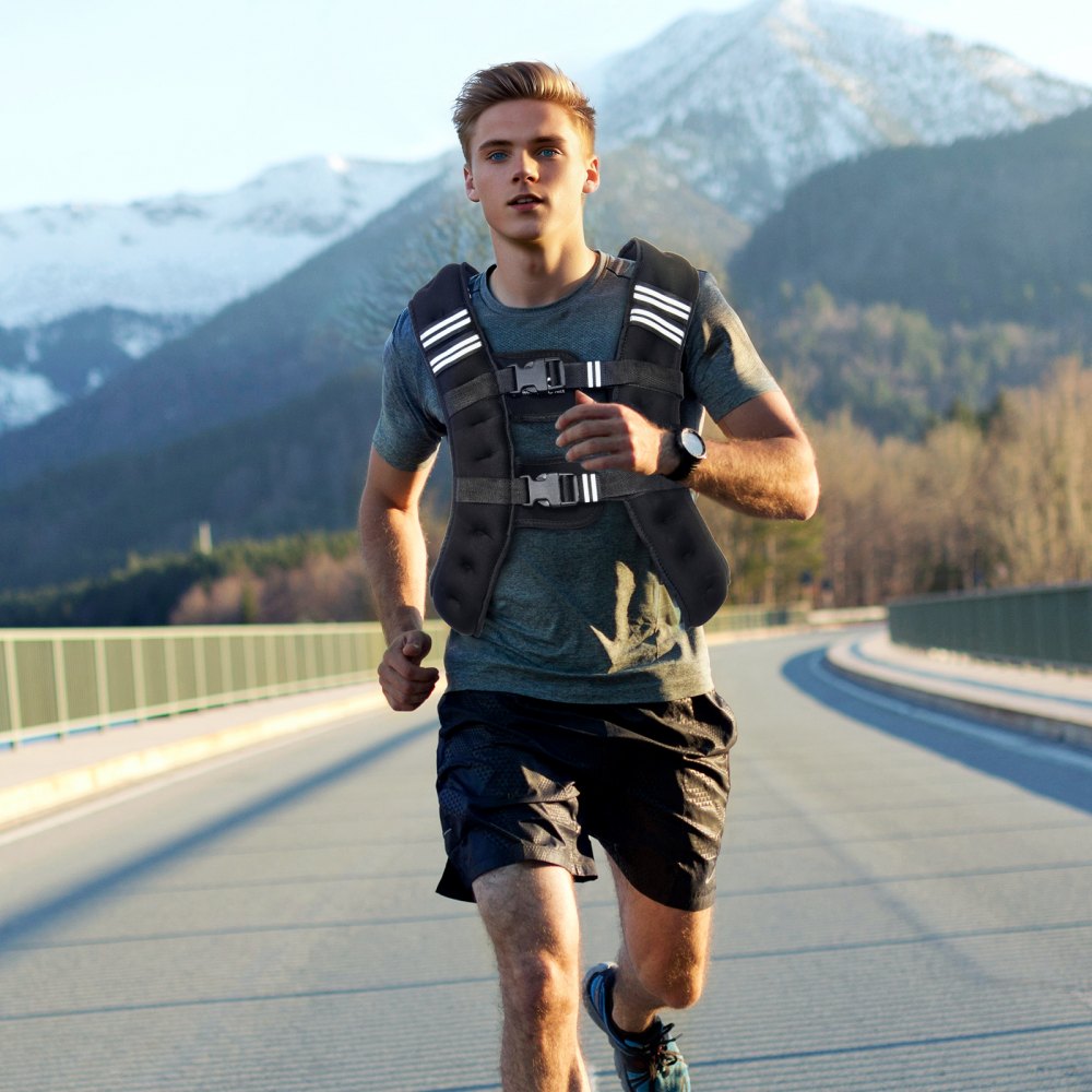 VEVOR Gewichtsweste 5,4 kg mit reflektierendem Streifen, verstellbare Schnalle, Körpergewichtsweste für Männer und Frauen, Trainingsgerät für Krafttraining Laufen Joggen Fitness Gewichtsverlust